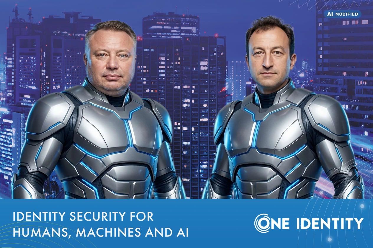 Ivan Pepelov and Valentin Hristov as guardians of identity security, One Identity booth photo